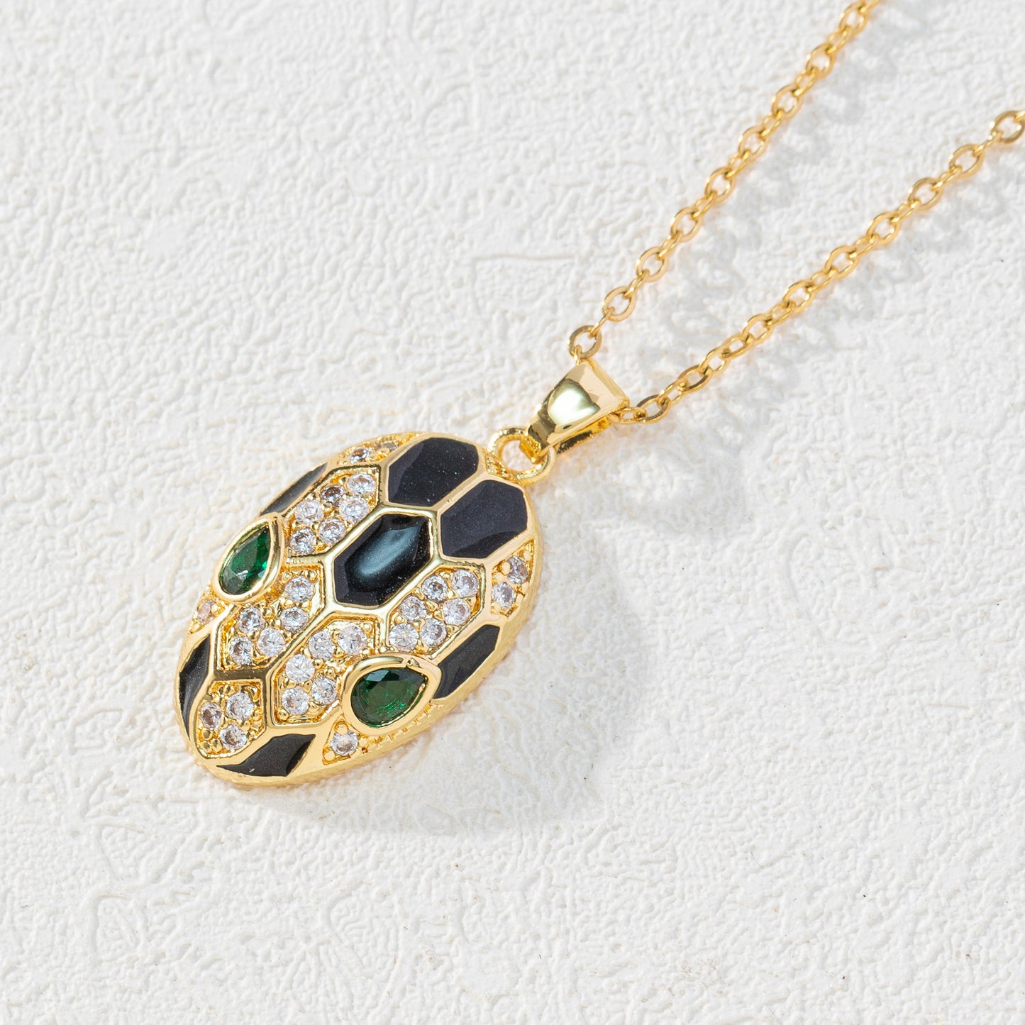 Coole Ornament-Kupfer-Mikro-Intarsien-Zirkonöl-Halsketten für Damen