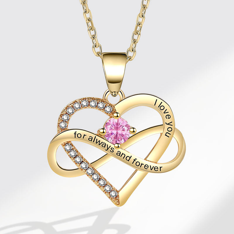 Colliers simples en forme de coeur avec micro incrustation de mode lettrage