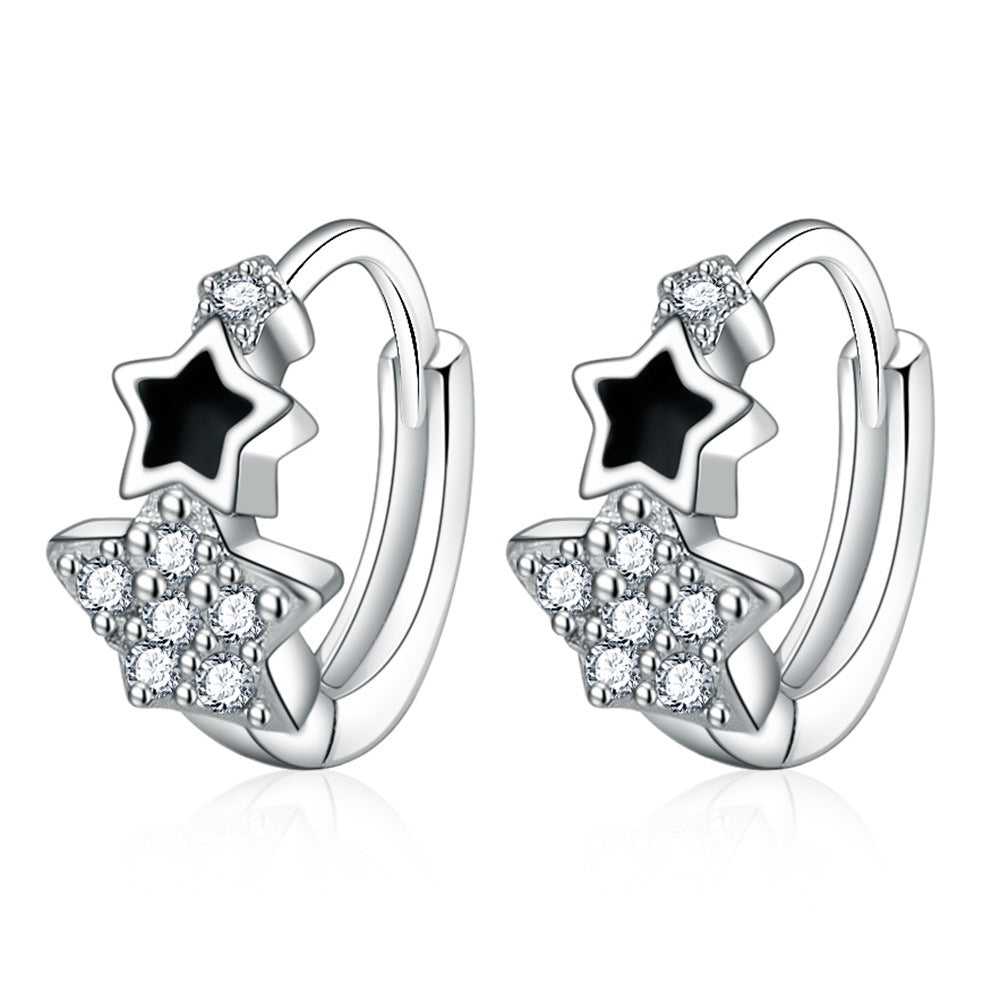 Women's Clip Day Simple Zircon Inlaid Diamond Earrings