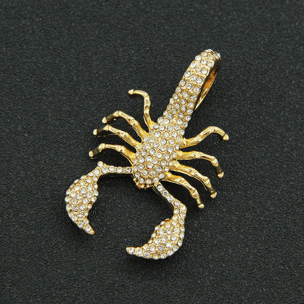 Colliers tridimensionnels en forme de scorpion avec diamants complets Hop