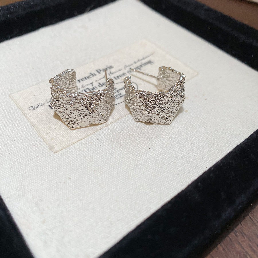 Irregular Pleated Shaped Ear Retro Design Special Earrings