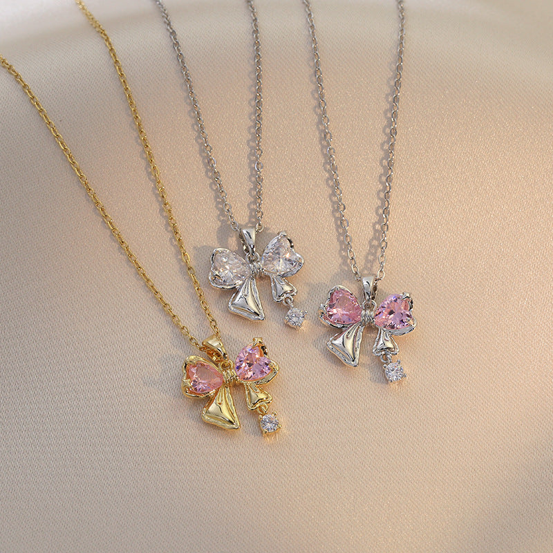 Colliers de diamants papillon de style coréen Fan