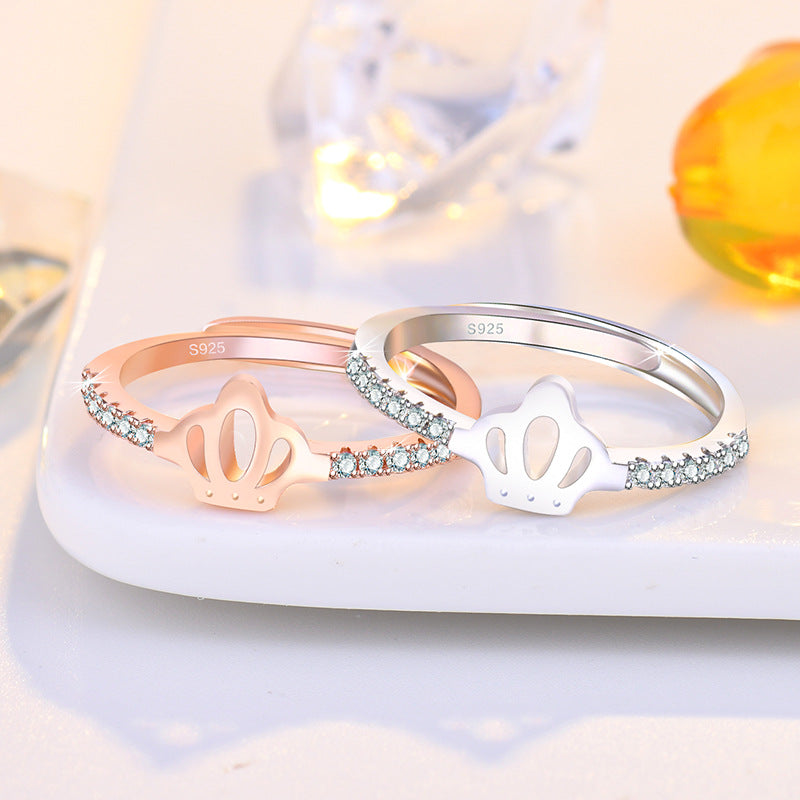 Anmutige Micro-Strass-Krone für Damen, Hipster-Ringe