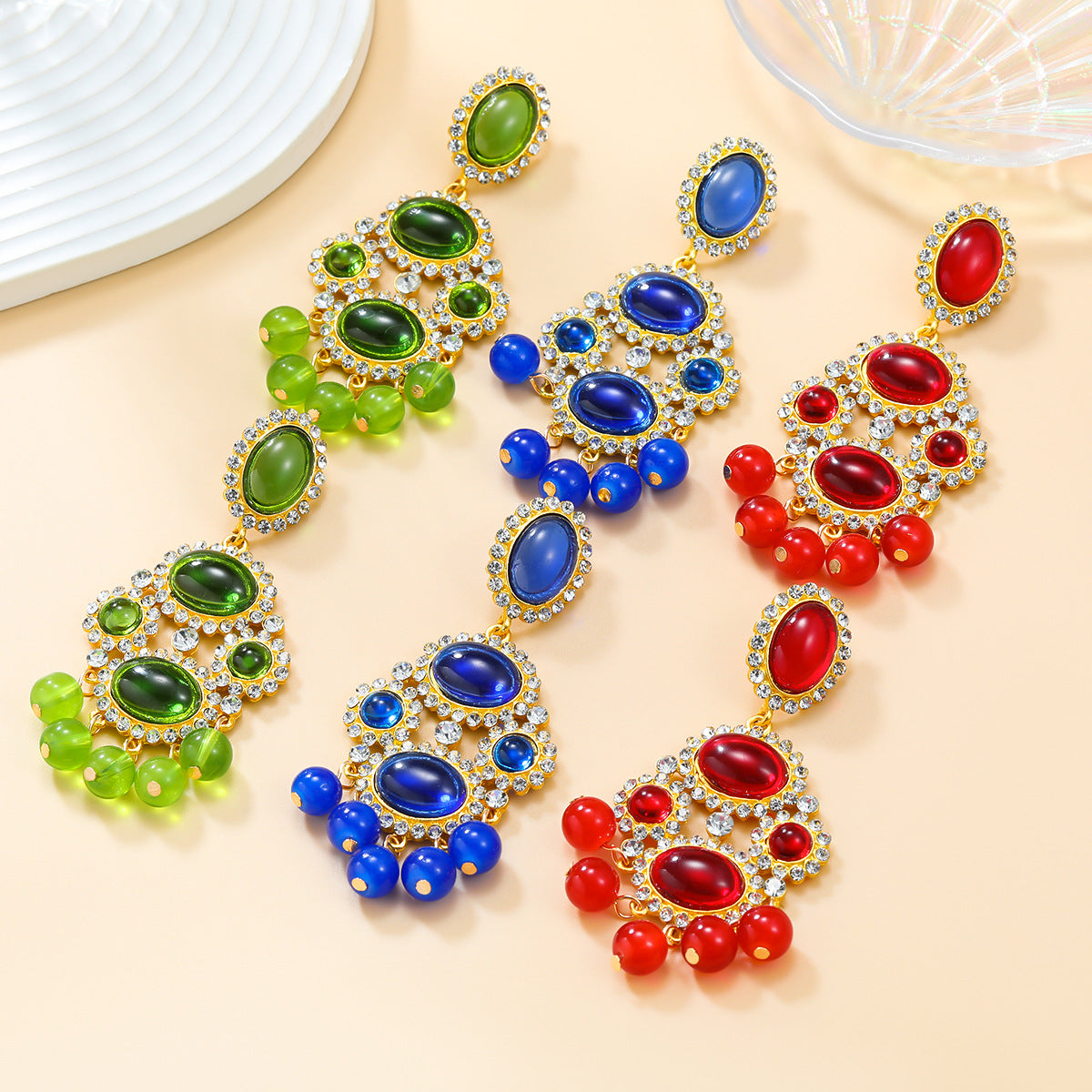 Women's Exaggerated Retro Tassel Bohemian Ethnic Style Earrings