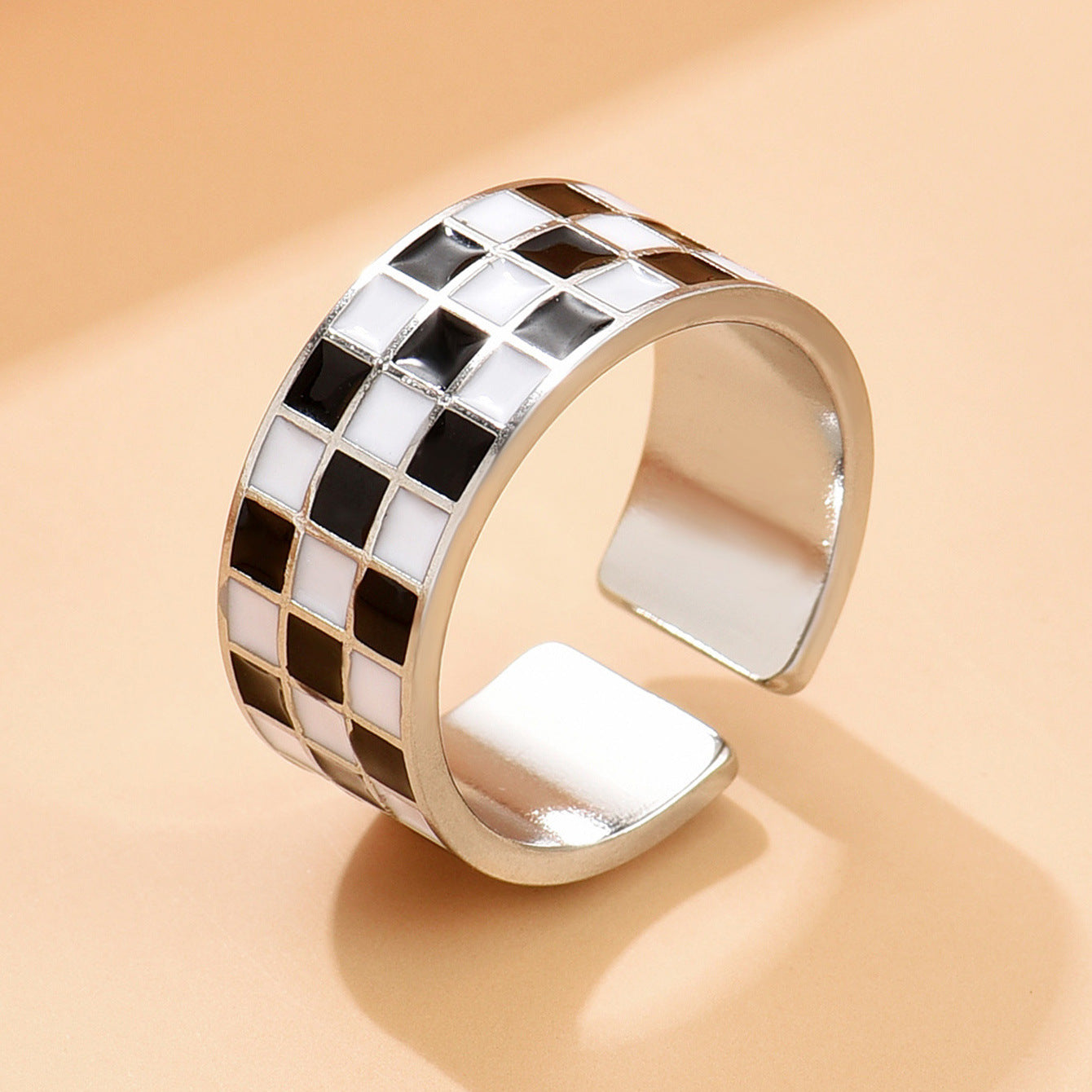 Female Simple Cold Style Titanium Steel High-grade Enamel Index Finger Ring