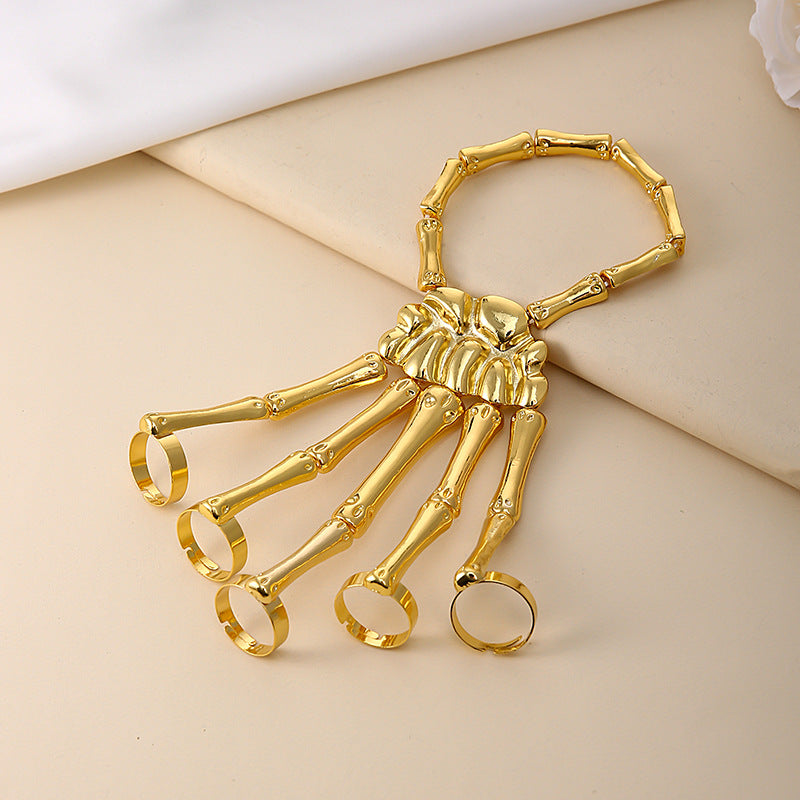 Personality Punk Skull Hand Bone Five Bracelets