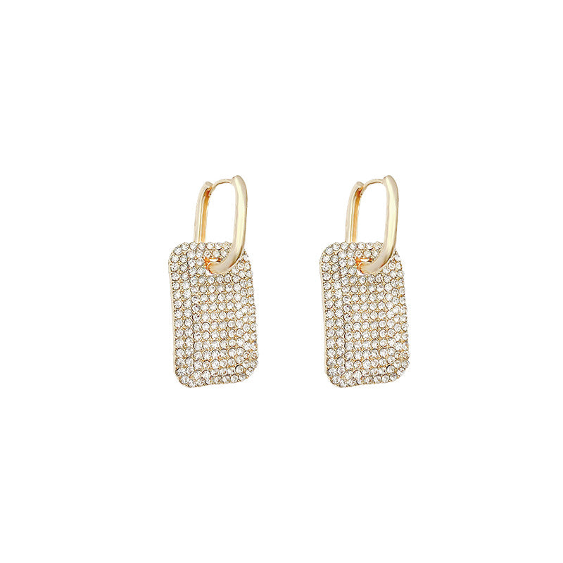Women's Needle Exaggerated Geometric Full Diamond Trendy Earrings