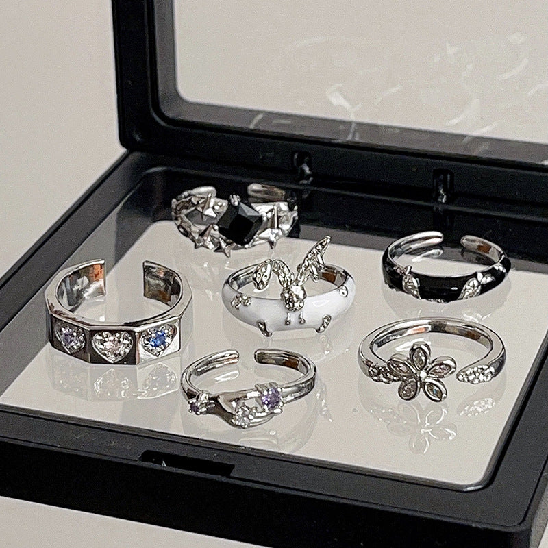 Women's Personality High Sense Twin Rabbit French Rings