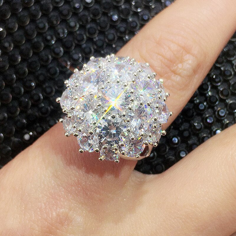 Luxury Style Exaggerated And Personalized Flower Rings