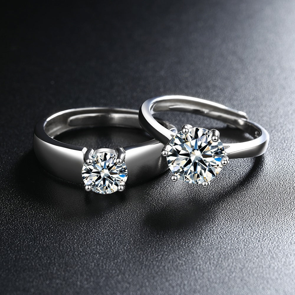 Offene Diamantringe mit frischem, schlichtem Zirkon im koreanischen Stil