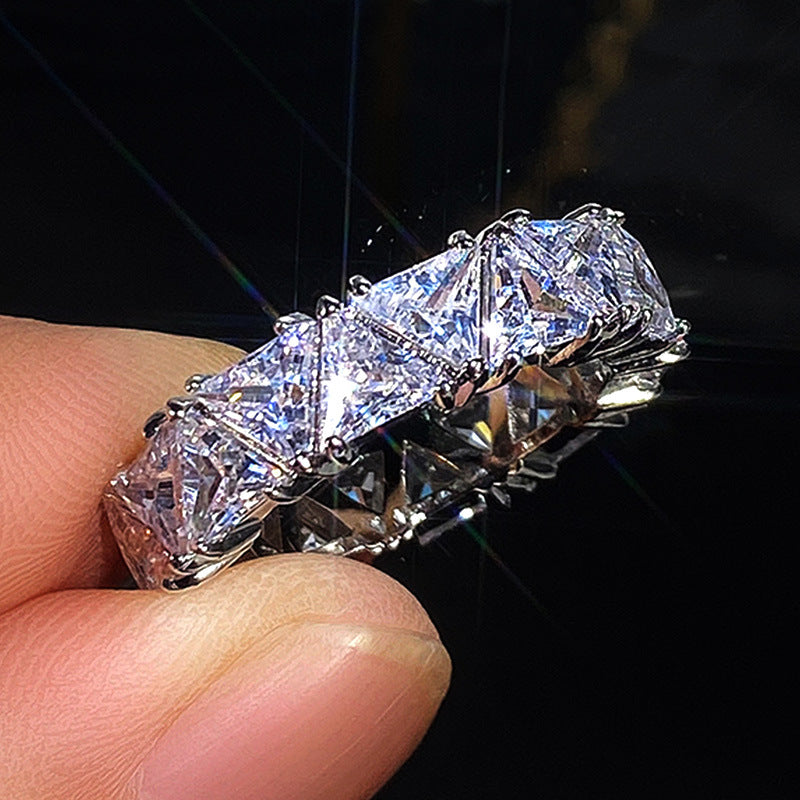 Shi Full Circle Inlaid Single Row Rings