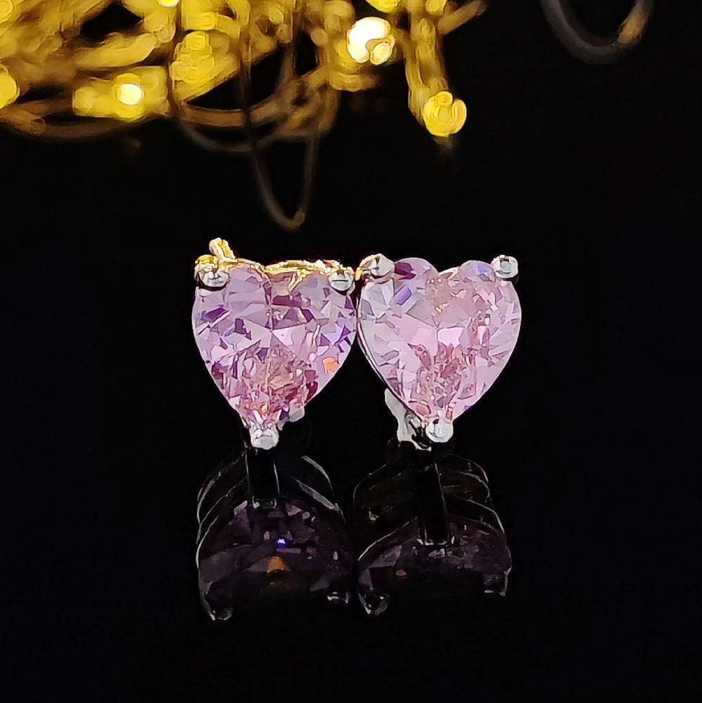 Niche Advanced Design Sense-Ohrringe für Damen mit rosa Zirkon