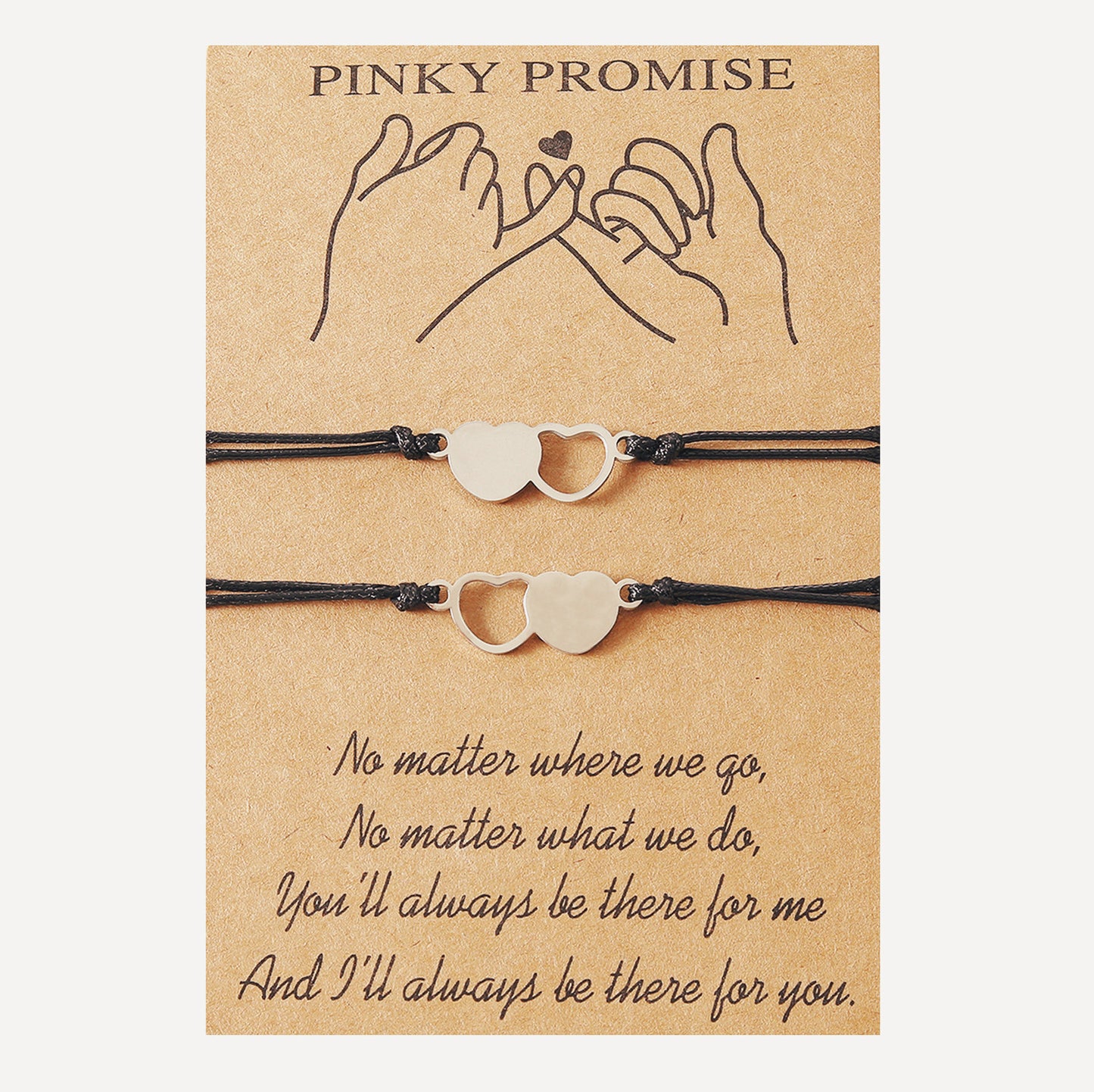 Stainless Steel Heart-shaped Couple Card Hand Bracelets