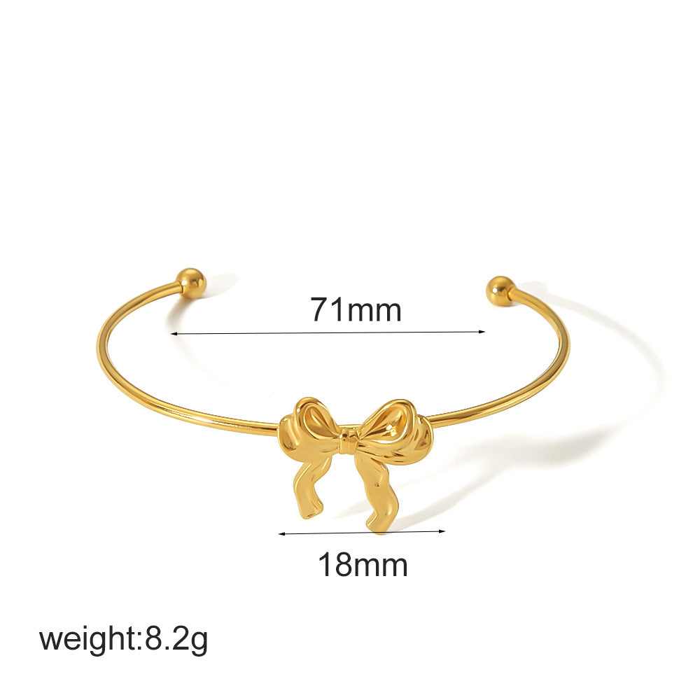 Women's Stainless Steel Bow Simple High-grade Ring