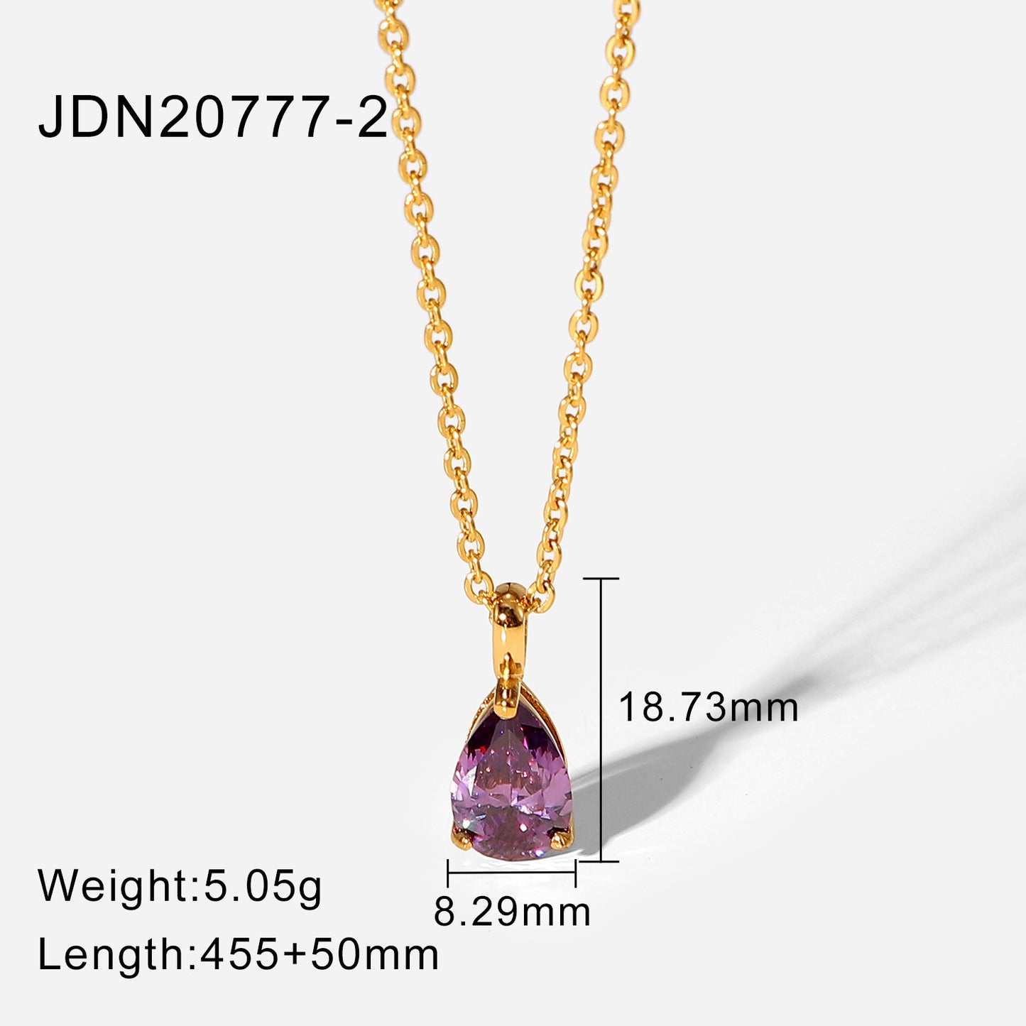 Gold Plated December Zircon Stainless Steel Necklaces