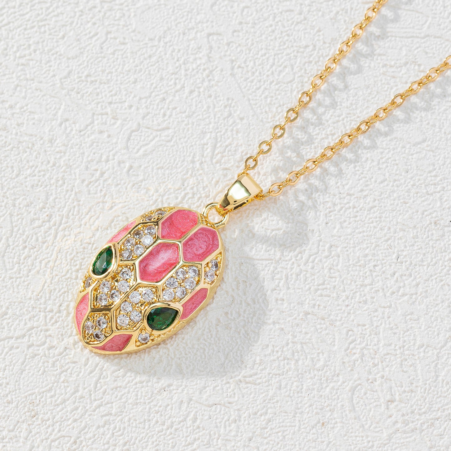 Coole Ornament-Kupfer-Mikro-Intarsien-Zirkonöl-Halsketten für Damen