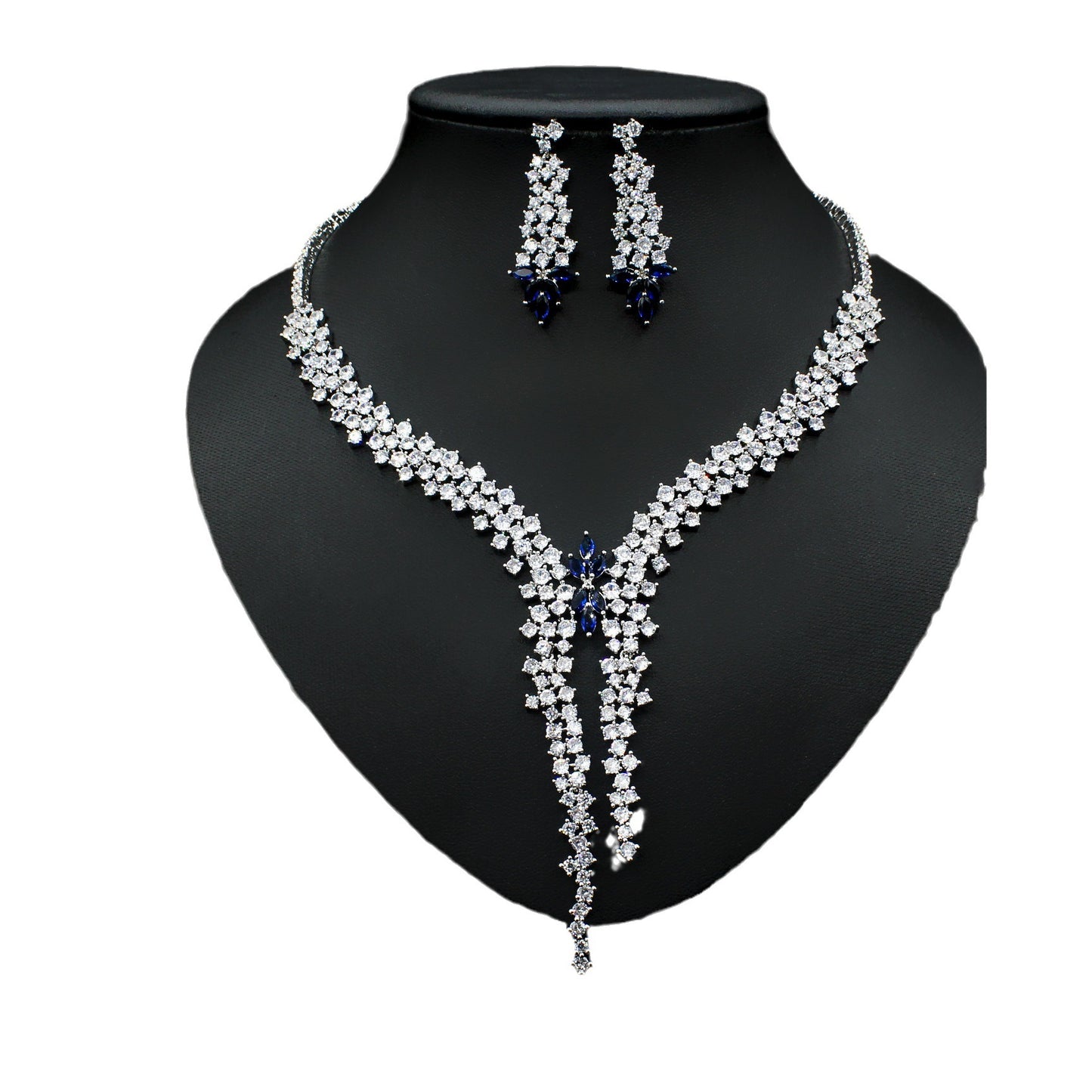 Sier Needle – colliers de mariée en Zircon incrusté exagéré, mode