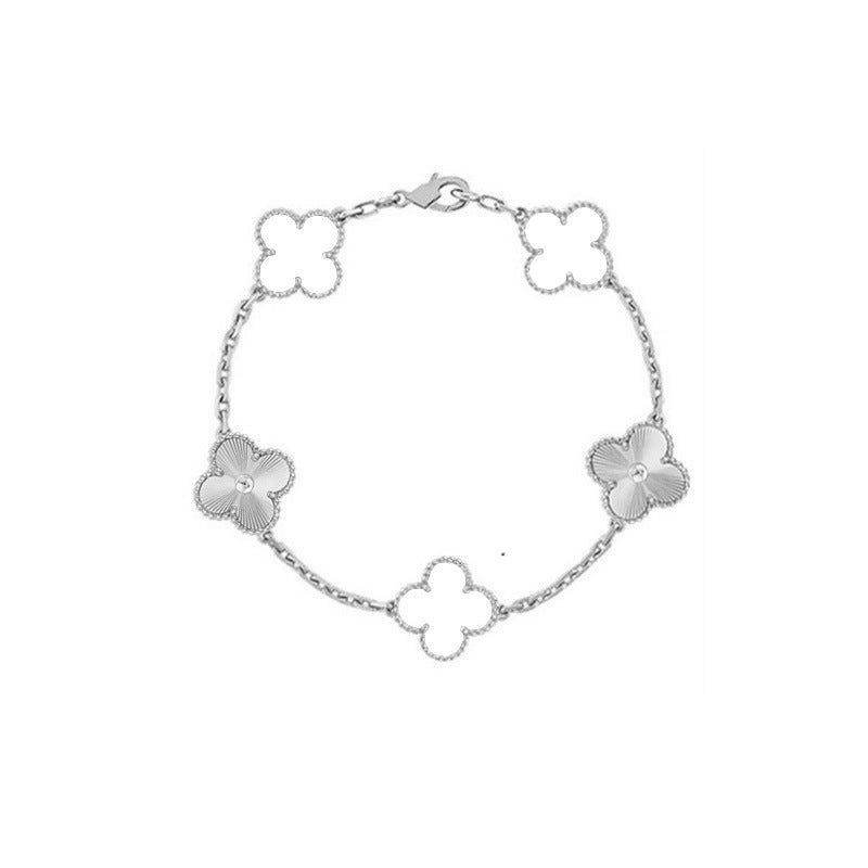 Red Agate Clover Female Pork Belly White Shell Bracelets