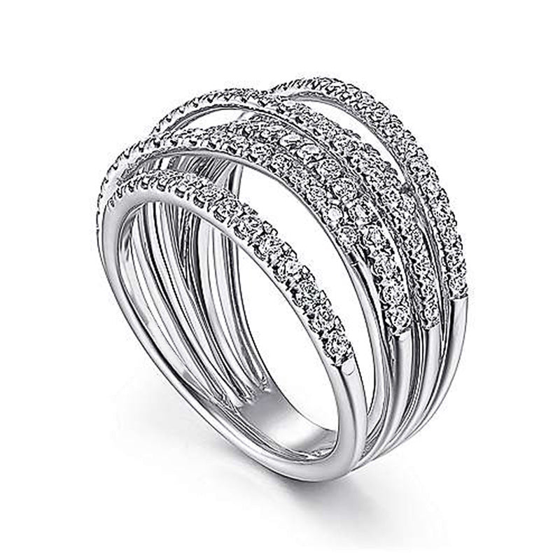 Style Unisex Retro Geometric Line Winding Rings