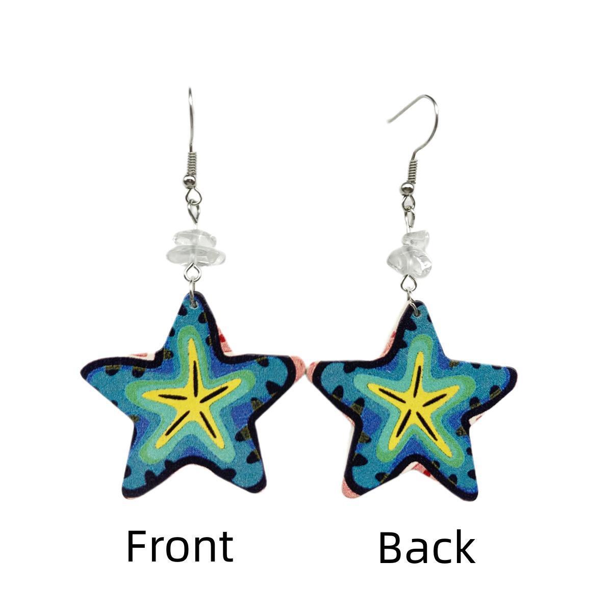 Accessories Five-pointed Star Wind Personalized Eardrops Earrings