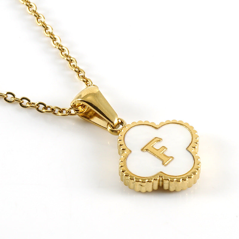 Women's Four-leaf Clover Pendant Stainless Steel Gold Necklaces