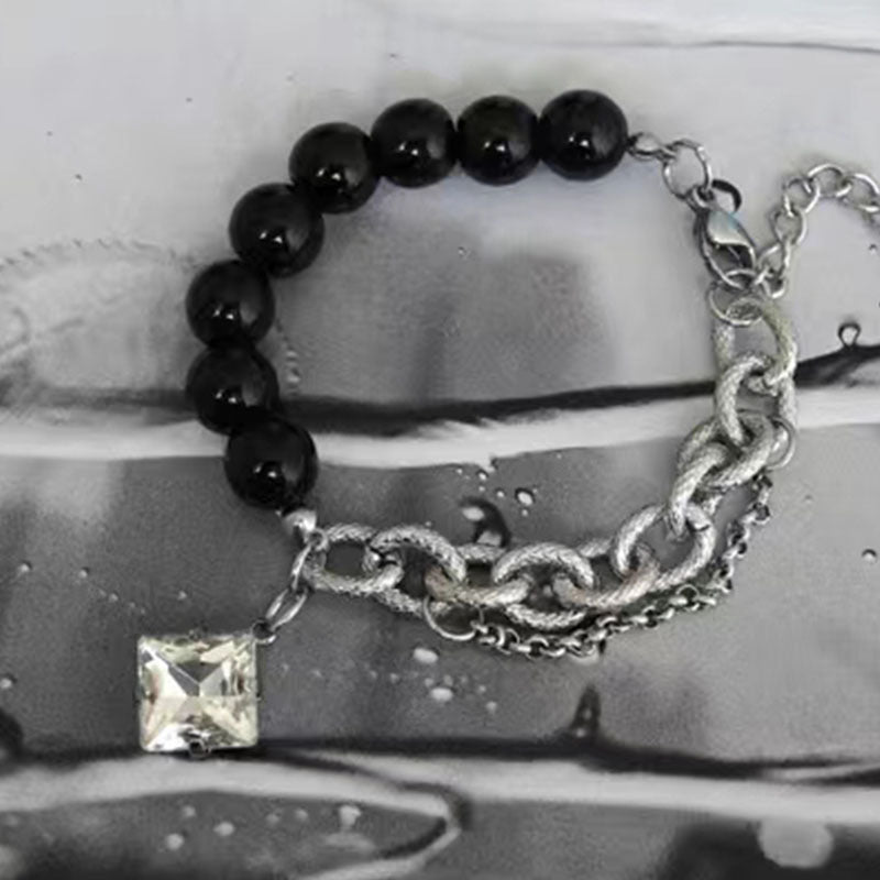 Damen & Herren & Wind Black Beaded Stitching Design Coole, beliebte Armbänder