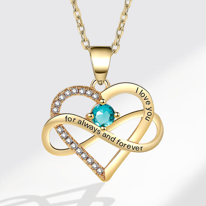 Colliers simples en forme de coeur avec micro incrustation de mode lettrage