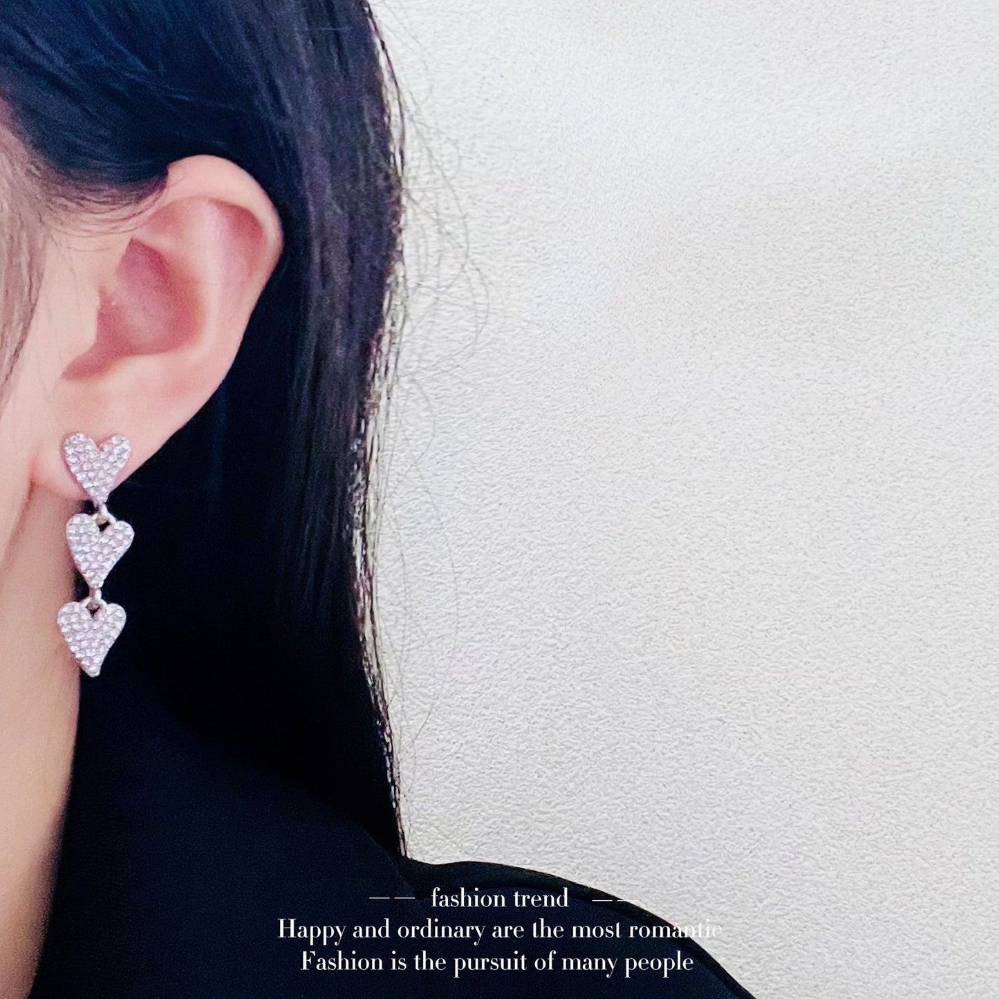 Women's Tassel Fully Jeweled Loving Heart Light Earrings