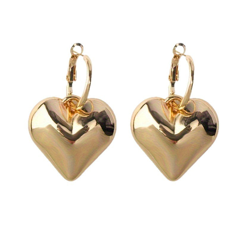 Heart Female Exaggerated Personalized Simple Face Ear Buckle