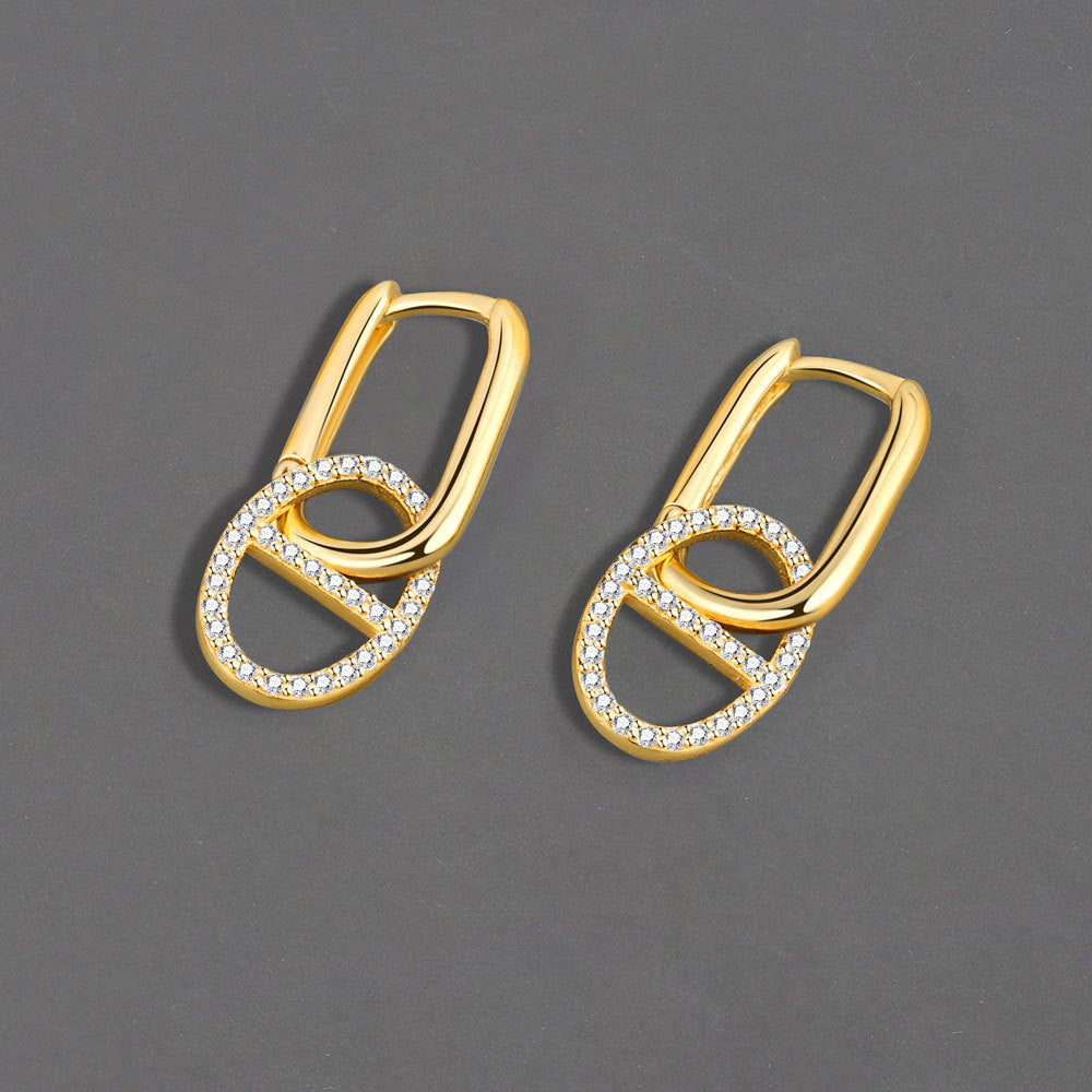 Women's Fashion Micro Inlaid Zircon Pig Nose Earrings