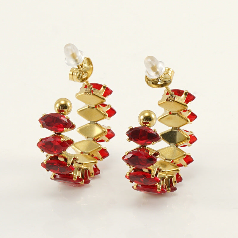 Women's Rhinestone Ear South America Fashionable Golden Titanium Light Rings