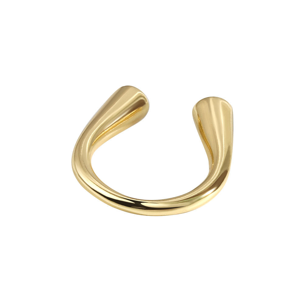 Damen-Stil, schlicht, elegant, U-förmig, glänzende Ringe