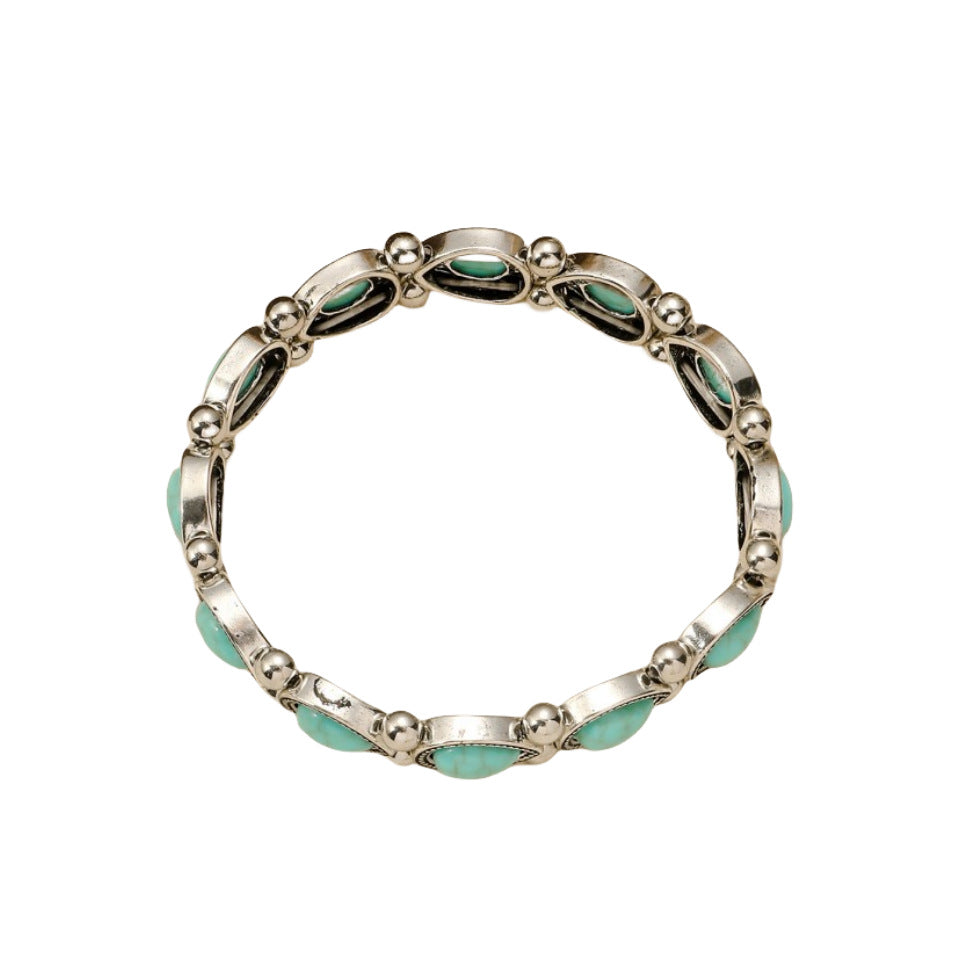 Bohemian Retro Ethnic Style Turquoise Personality Stylish Water Drop Bracelet