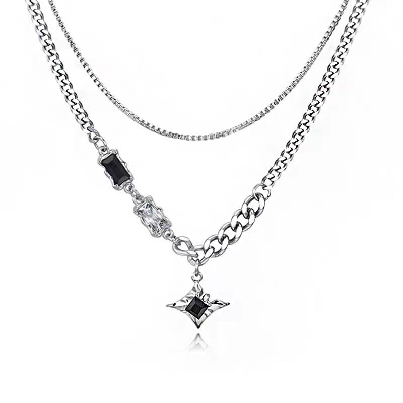 Colliers de couple et de clavicule de style hip hop pour hommes