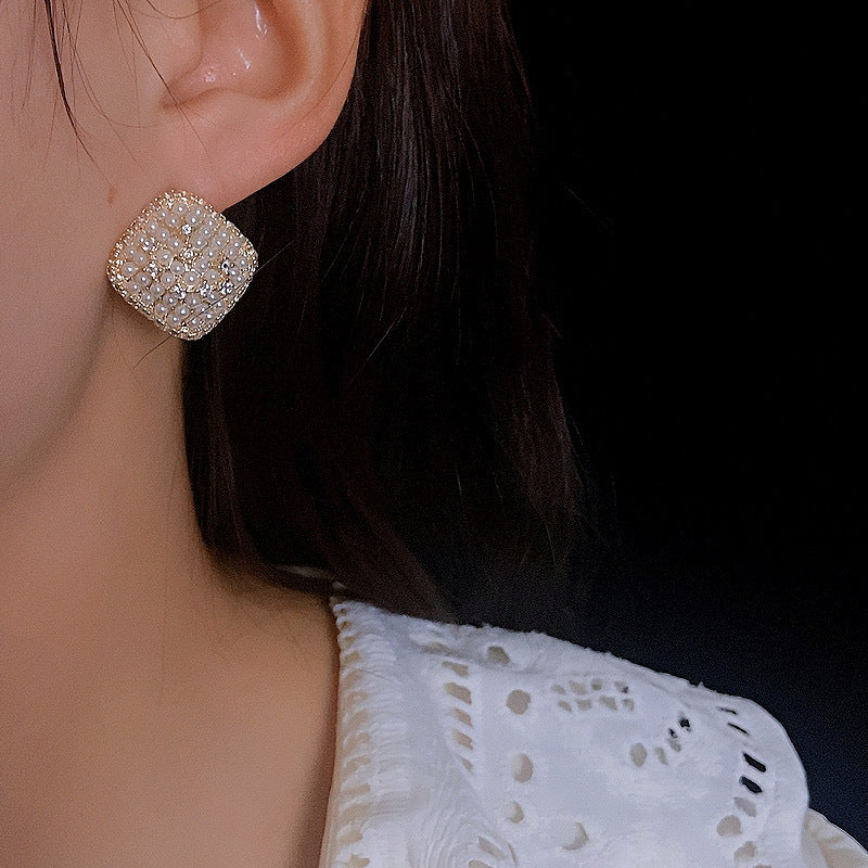 Diamond Pearl Affordable Luxury Style High-grade Earrings