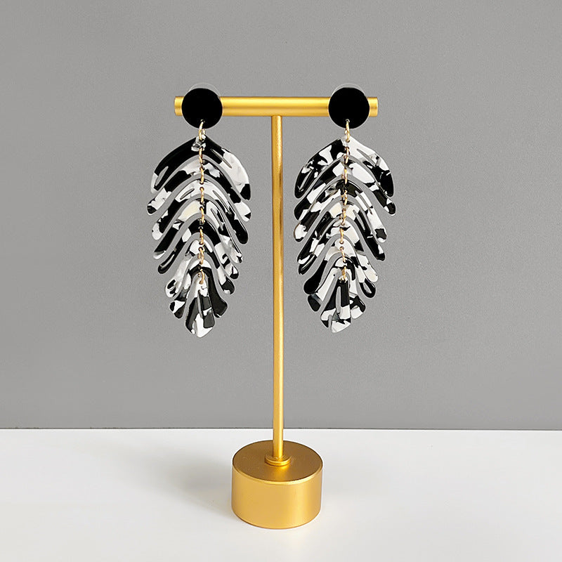 Women's Needle Bohemian Long Color Matching Stitching Earrings