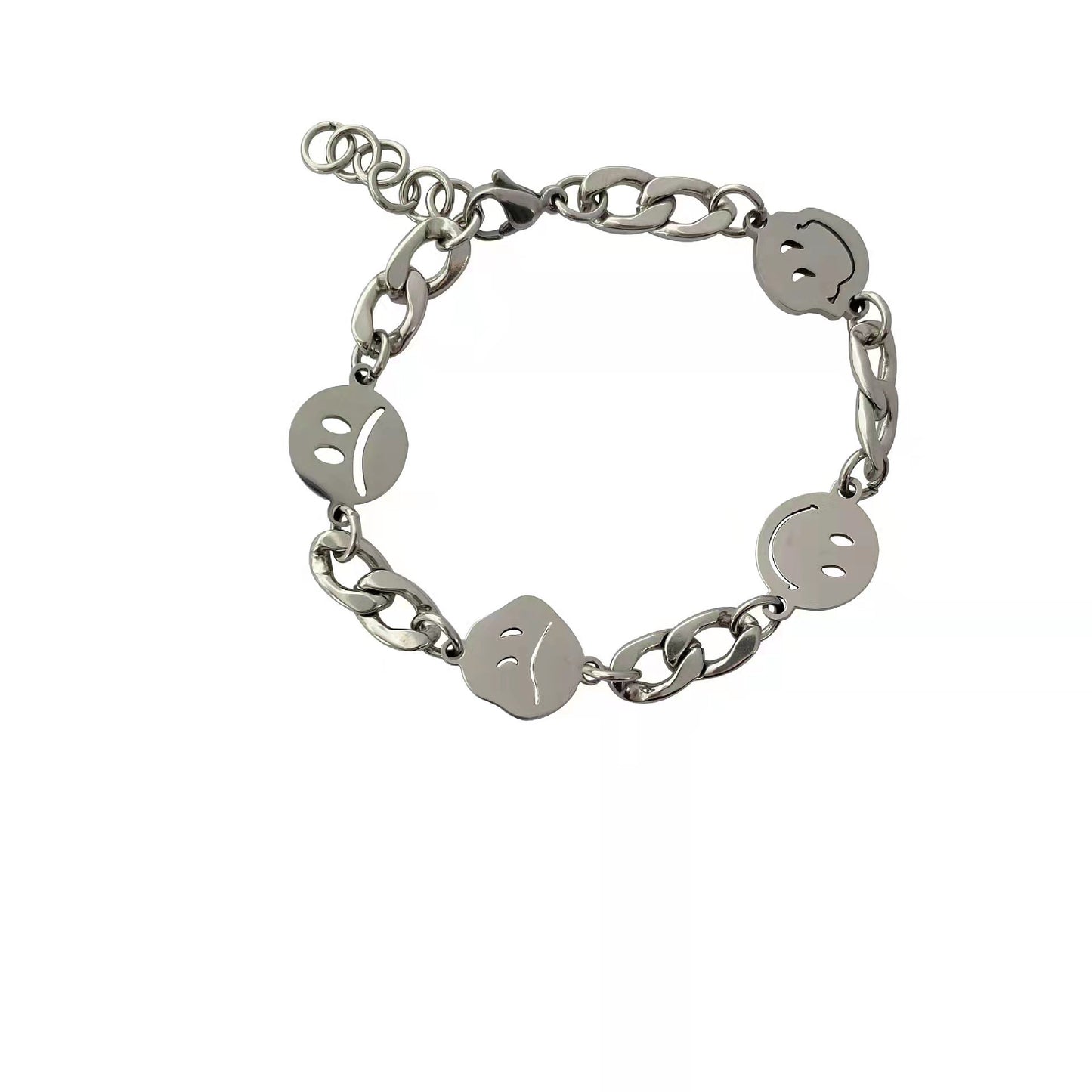 Damen & Herren & Steel No Fading Fashion Smiley und Cool Design Cold Armbänder