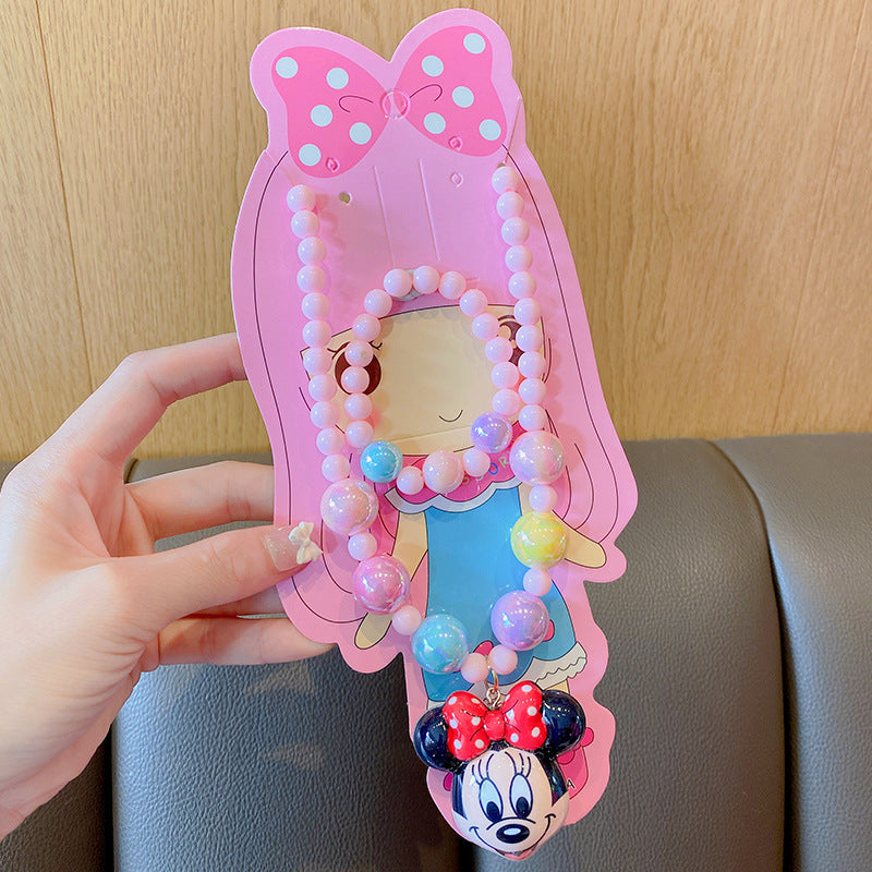 Costume à pince d'oreille Belle rose pour enfants, petits colliers de princesse