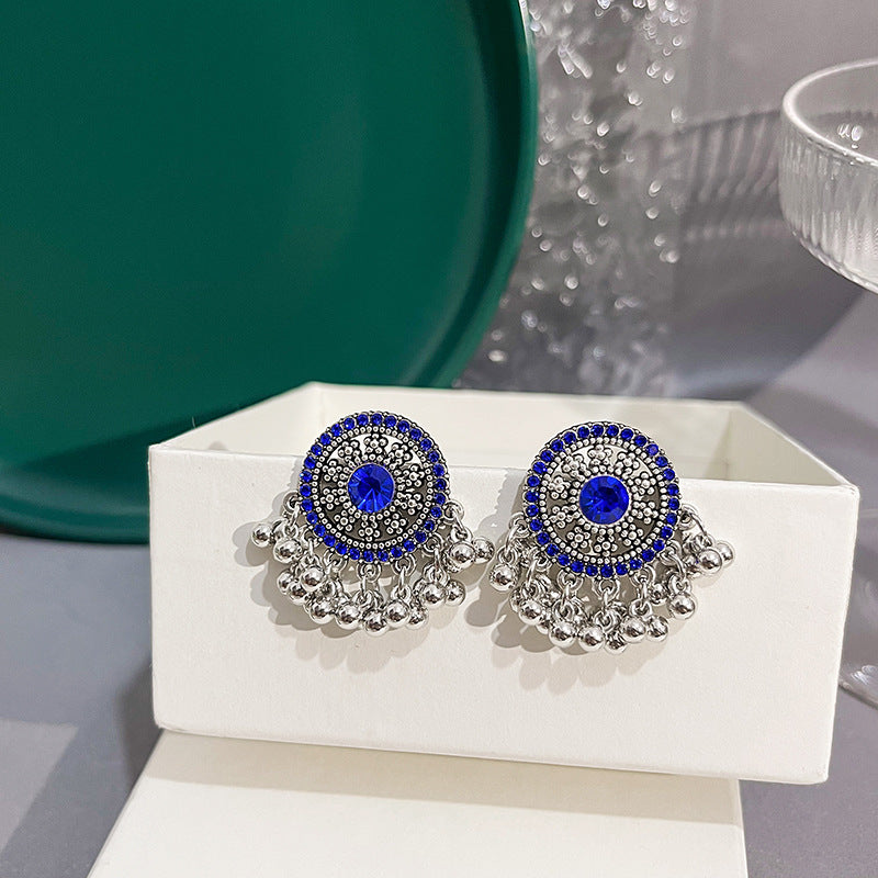 Women's Vintage Tassel Bohemian Stitching Round Exotic Earrings
