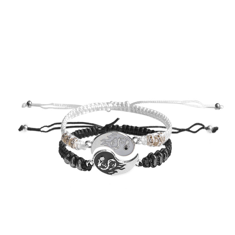 Drachentotem geflochtene handgewebte Hämatit-Tai-Armbänder für Paare