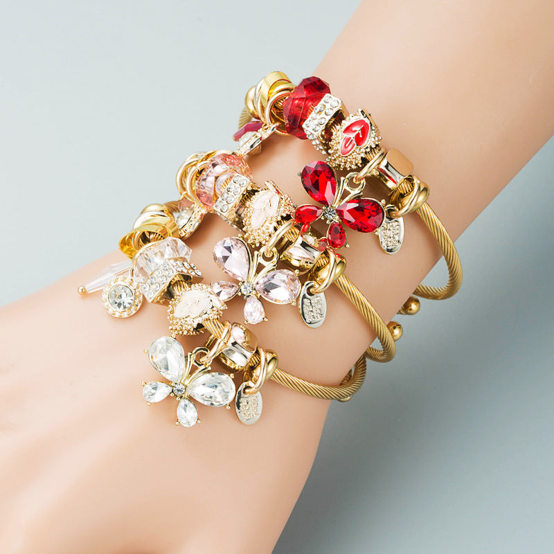 Mode Schmetterling Anhänger weiblich Gold mehr Armbänder