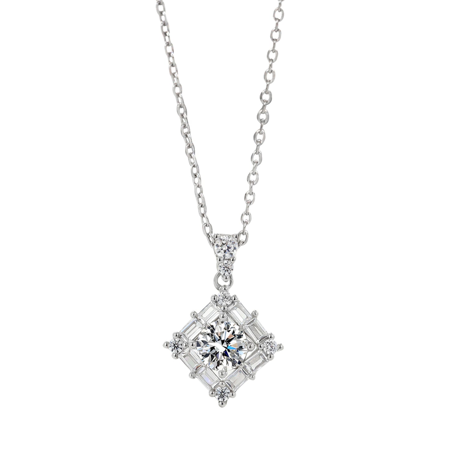 Colliers d'ornement de haute qualité de tempérament de Niche carrée de diamant des femmes