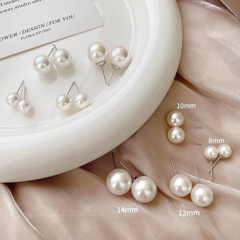 Boucles d'oreilles en perles Sterling Sier pour femmes, à la mode