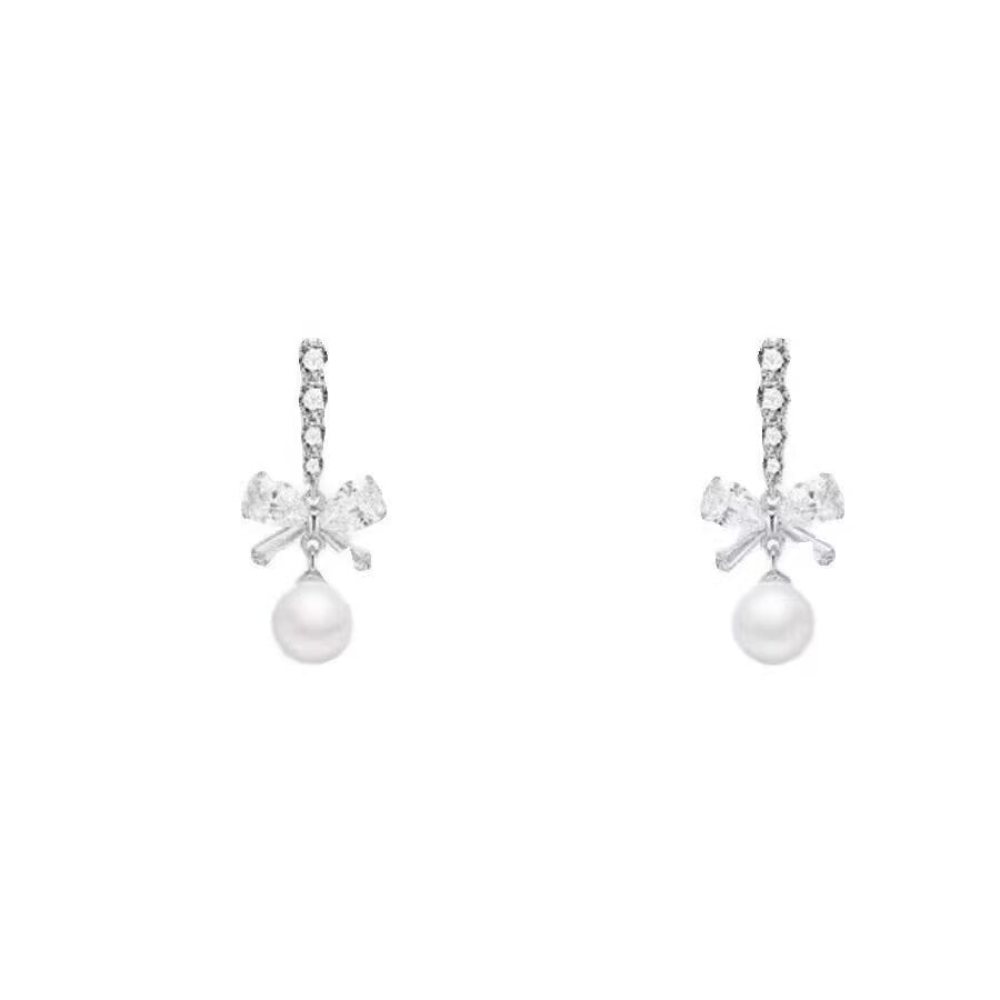 Women's Zircon Bow Pearl For Summer Small Rings