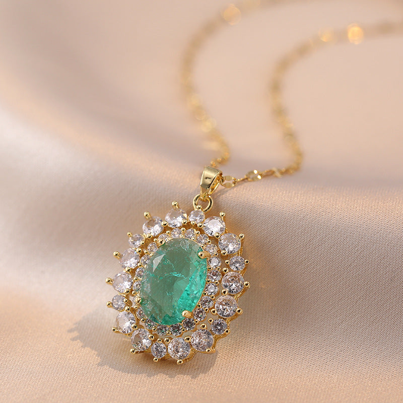Women's High-grade Color Zircon Light Luxury Temperament Necklaces