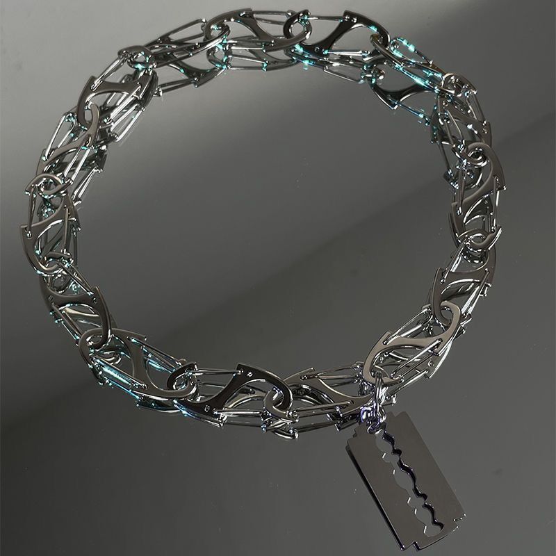 Women's & Men's Hop And Accessories Couple Blade Razor Necklaces