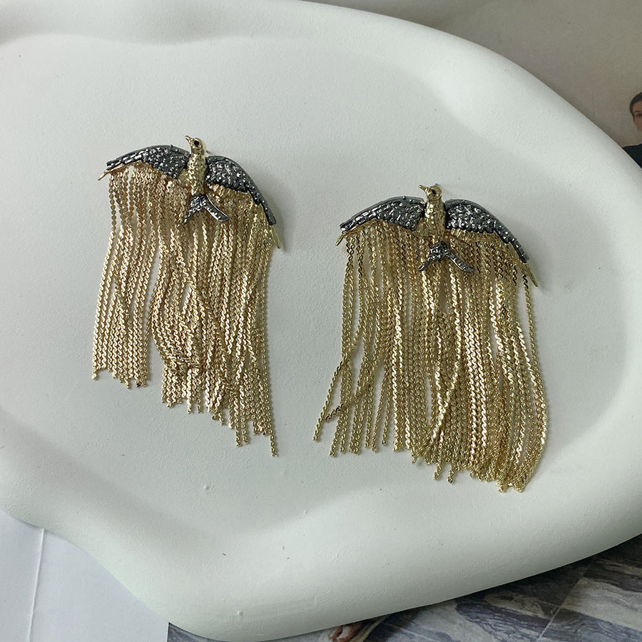 Fashionable High-grade Full Diamond Chain Flying Bird Necklaces