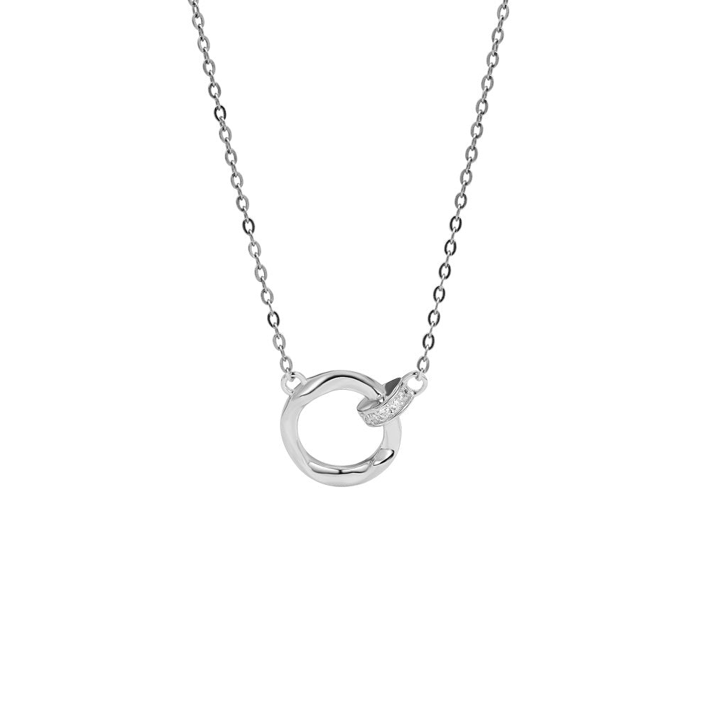 Colliers doubles simples en argent sterling Mobius Strip pour femmes
