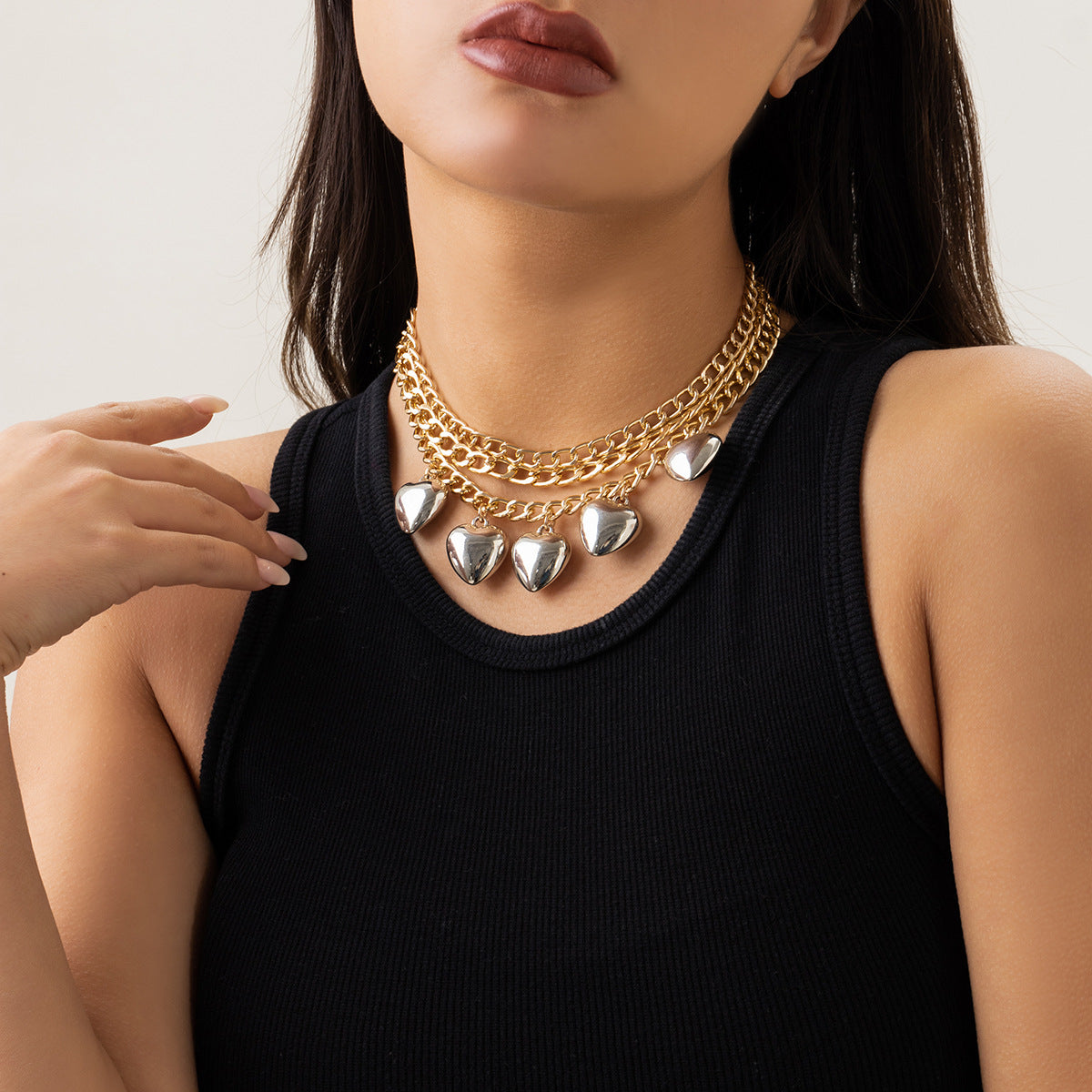 Women's Ornament Fashion Peach Heart Geometric Simple Necklaces