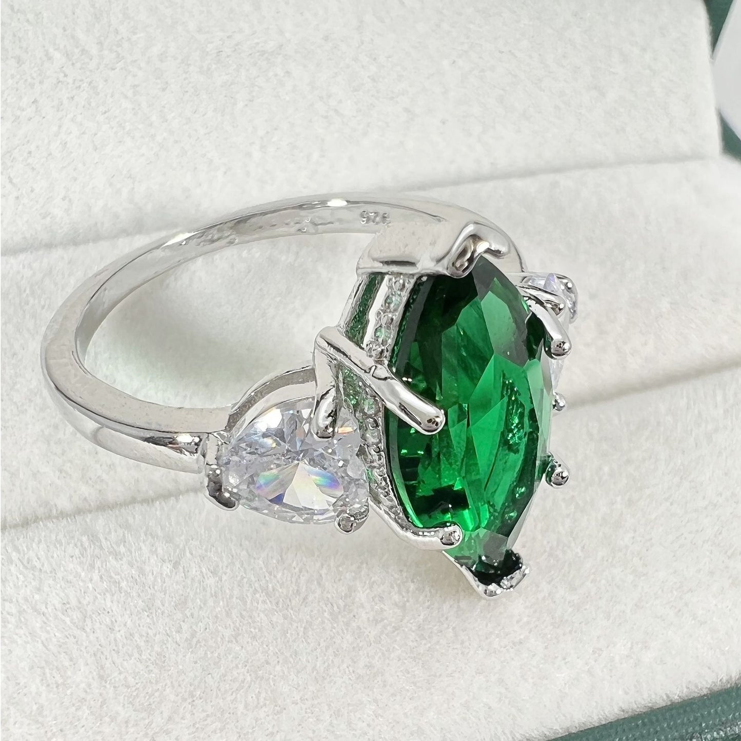 Rhinestone White Gold Plated Fancy Shape Diamonds Rings